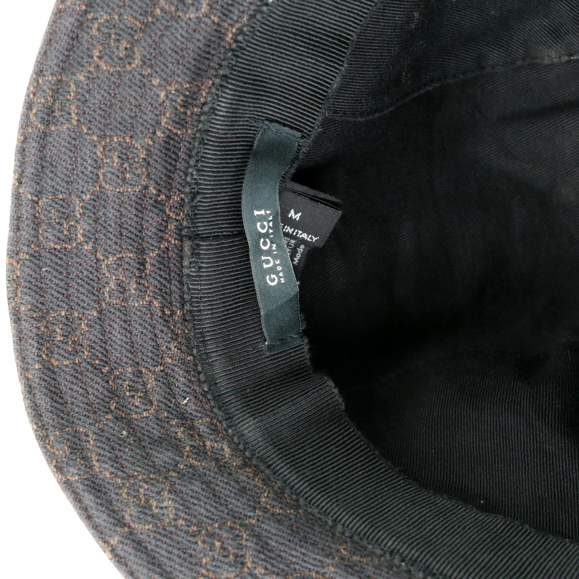 Black Gucci Monogram Unisex sz M Bucket Hat GG-S1009P-0004 For Sale