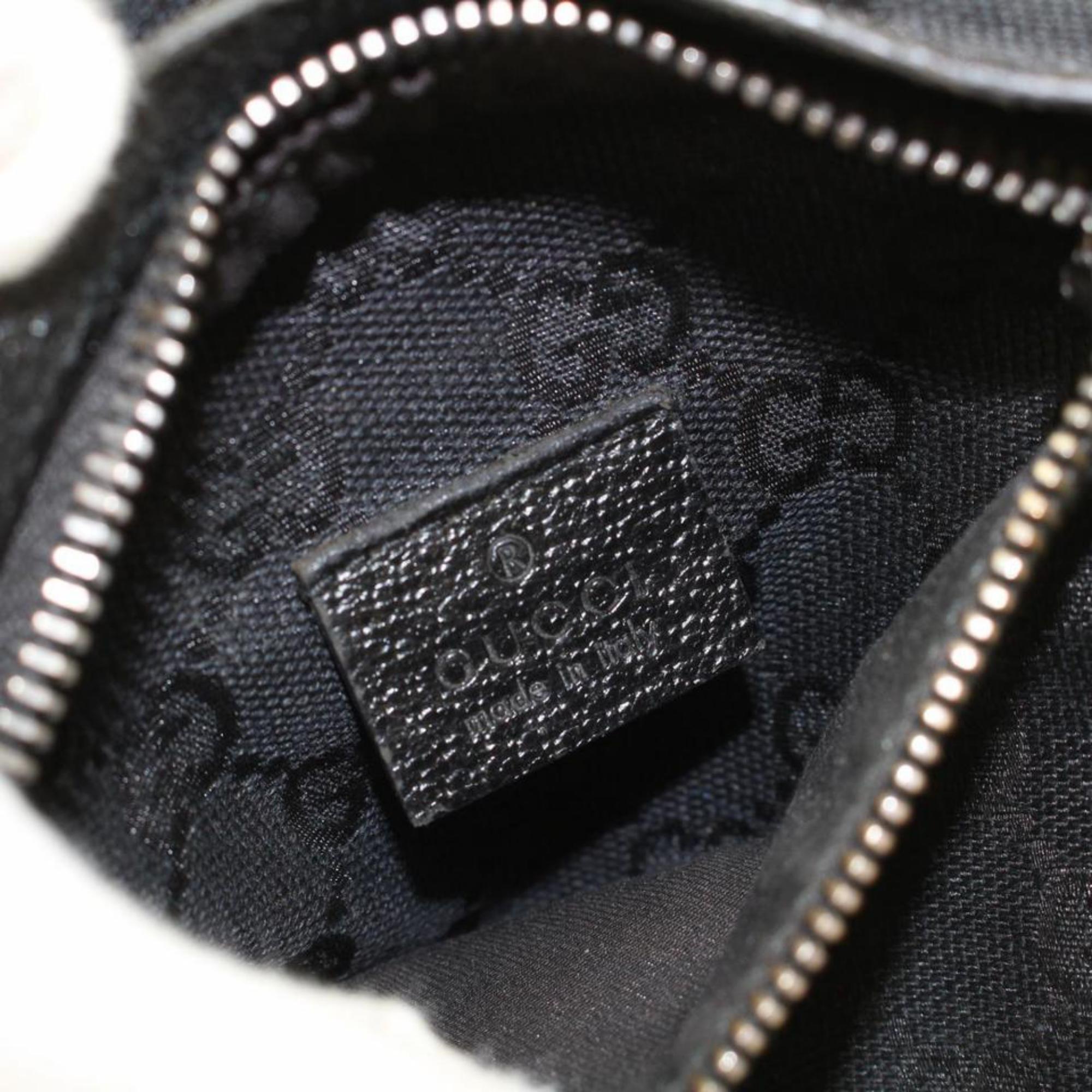 Gucci Monogram Waist Belt Pouch 866910 Black Coated Canvas Cross Body Bag For Sale 1