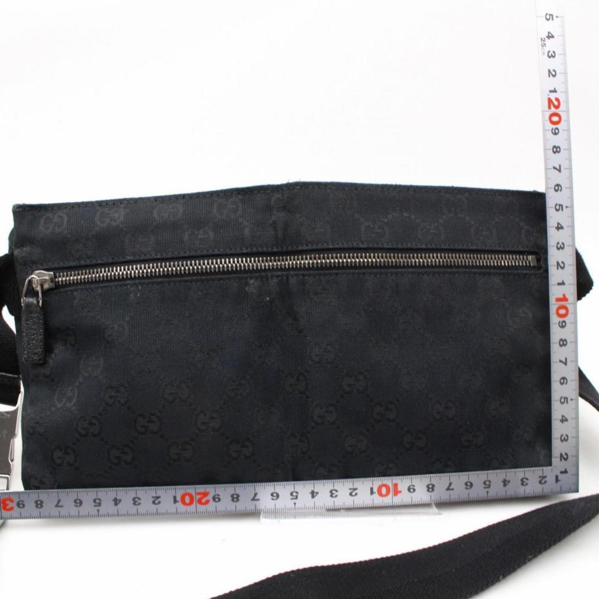 Gucci Monogram Waist Belt Pouch 866910 Black Coated Canvas Cross Body Bag For Sale 4