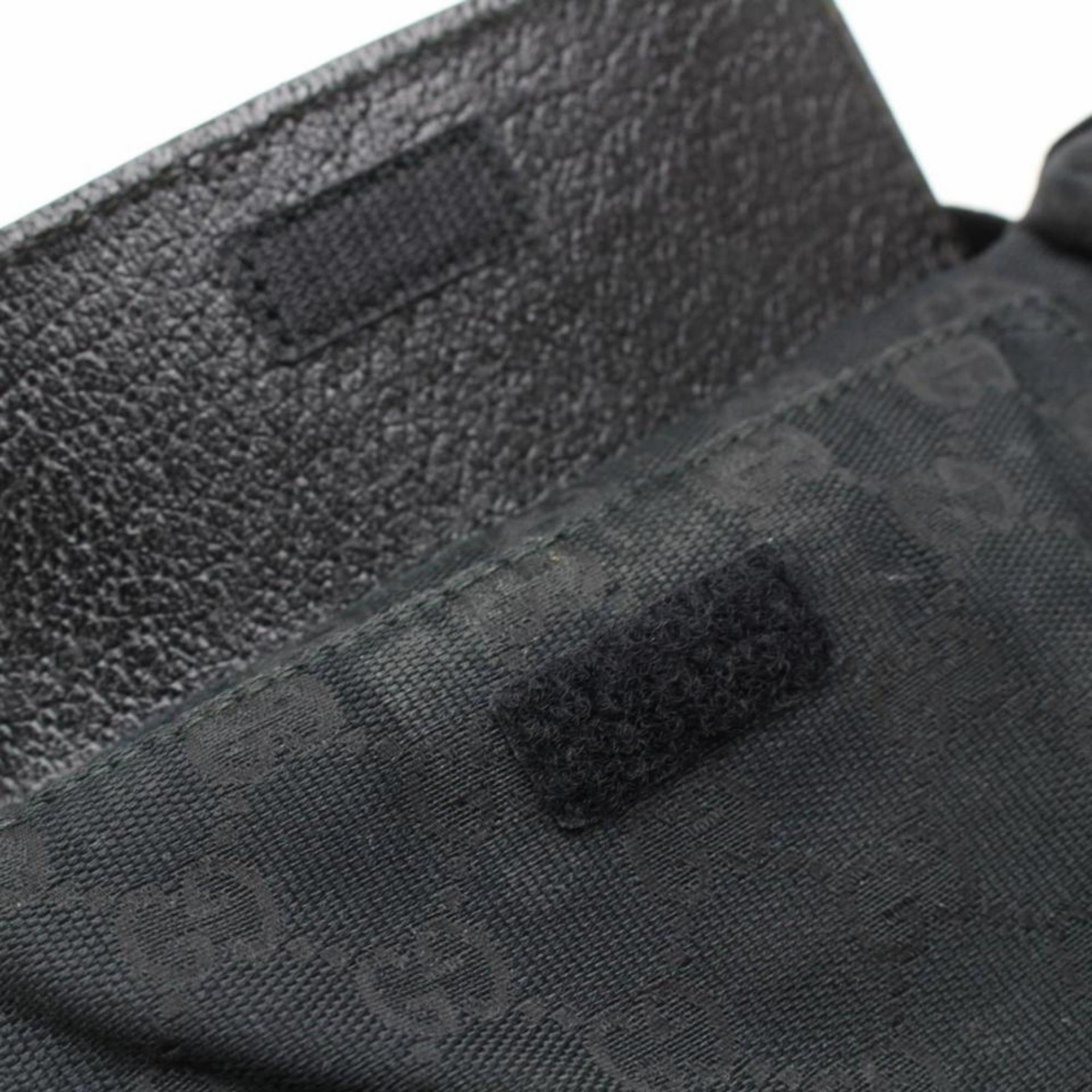 Gucci Monogram Waist Belt Pouch 866910 Black Coated Canvas Cross Body Bag For Sale 5