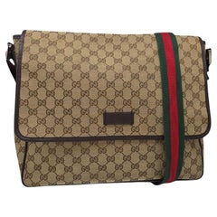 Gucci Monogram Web Medium Messenger Brown