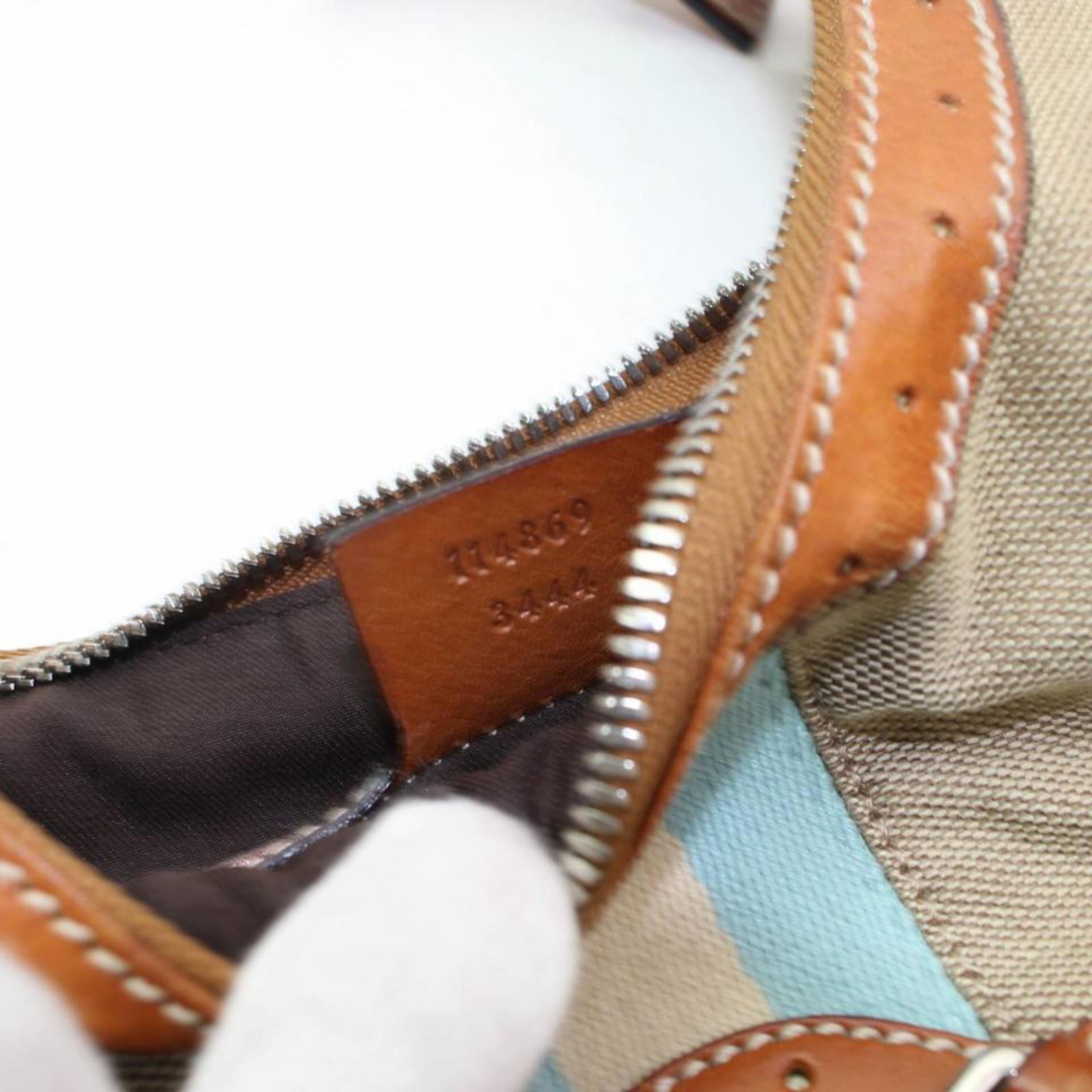 Gucci Monogram Web Reins Hobo 868166 Brown Canvas Shoulder Bag For Sale 6
