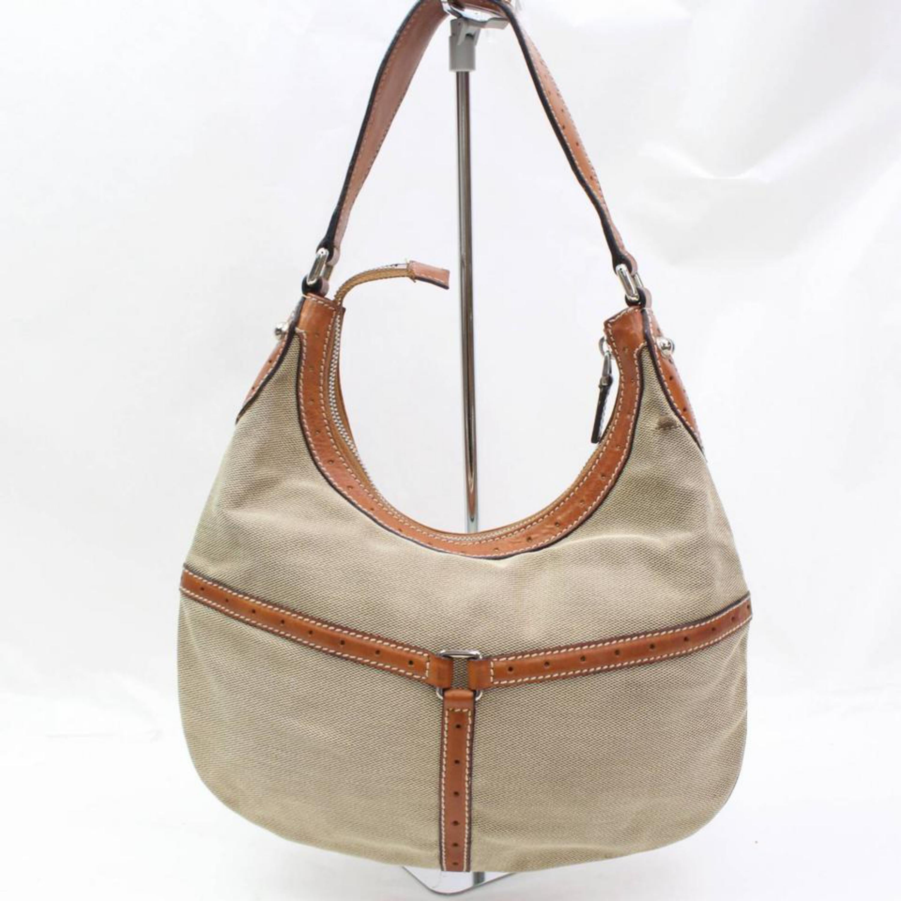 Gucci Monogram Web Reins Hobo 868166 Brown Canvas Shoulder Bag For Sale 2