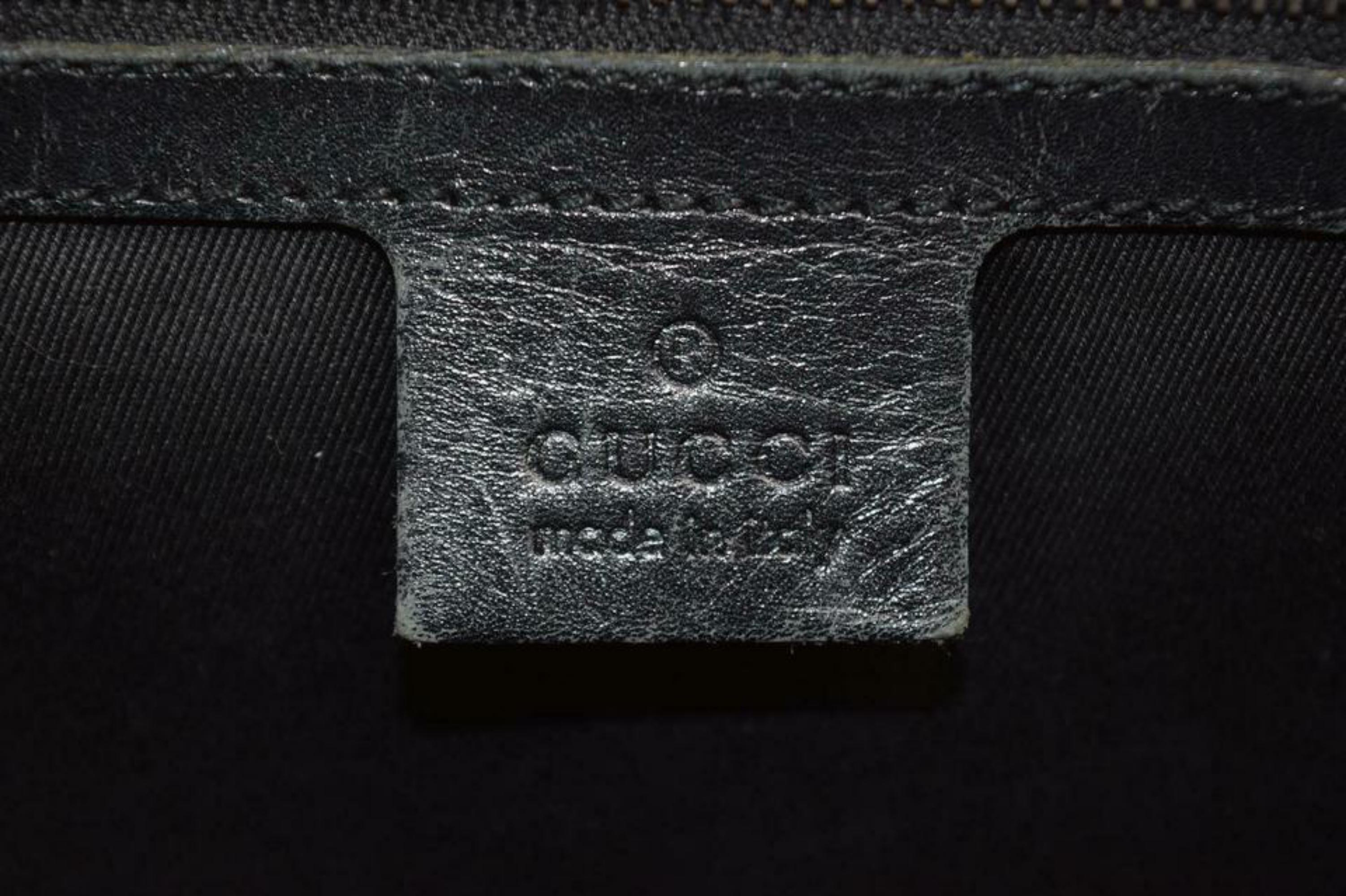 Gucci Monogram Whip Brad Messenger 870338 Black Canvas Shoulder Bag In Good Condition For Sale In Forest Hills, NY