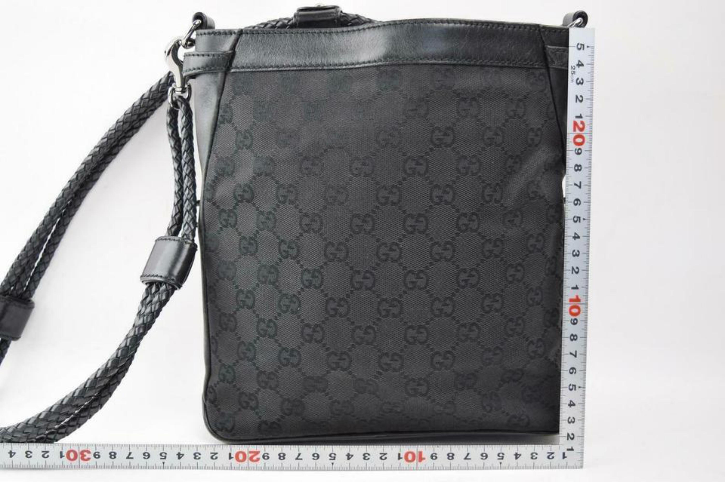 Gucci Monogram Whip Brad Messenger 870338 Black Canvas Shoulder Bag For Sale 1