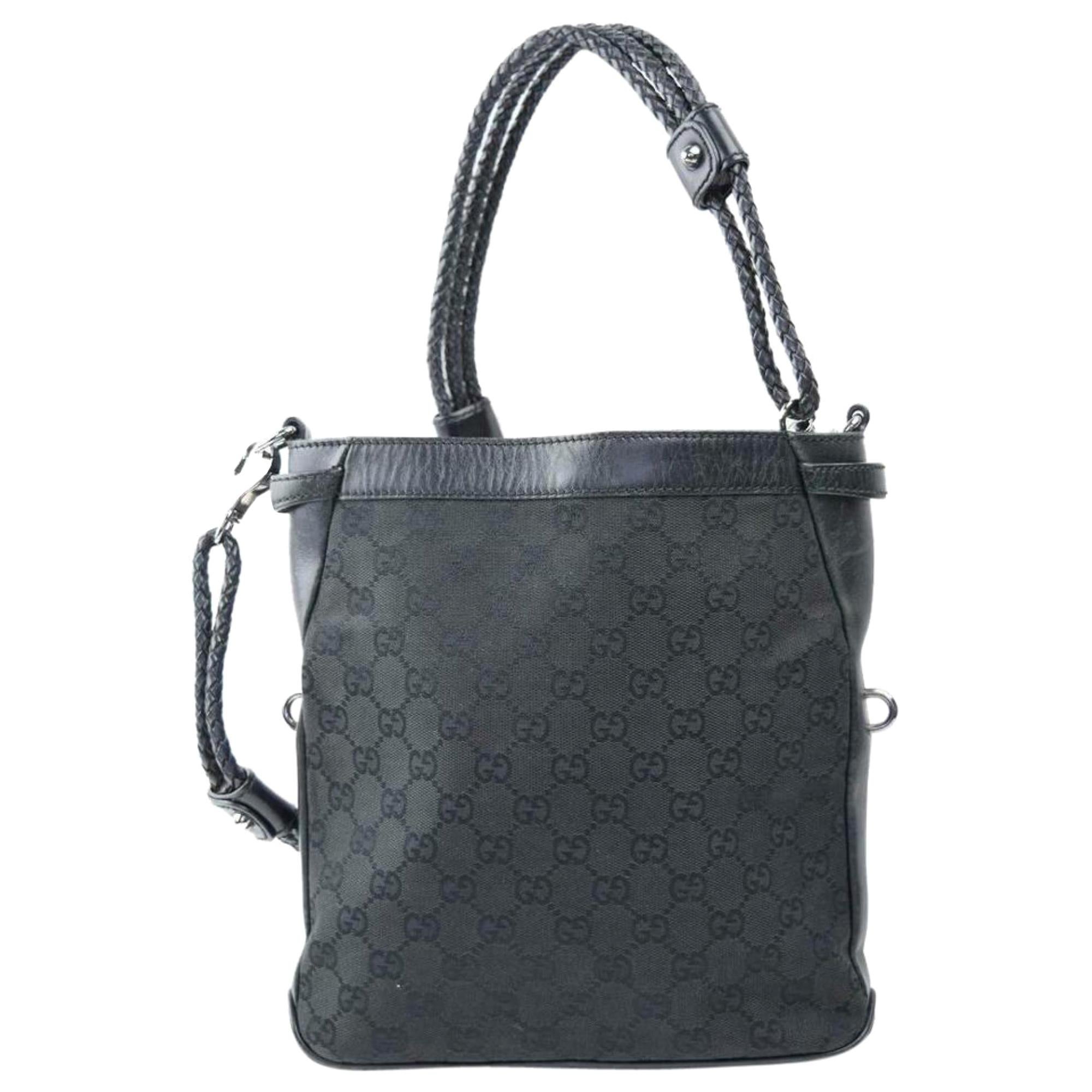 Gucci Monogram Whip Brad Messenger 870338 Black Canvas Shoulder Bag For Sale