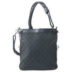 Vintage Gucci Monogram Whip Brad Messenger 870338 Black Canvas Shoulder Bag
