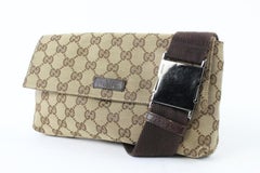 Gucci Monoram Gg Belt Pouch Fanny 229640 Brown Coated Canvas Cross Body Bag