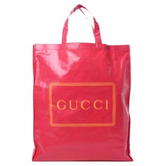 Gucci Montecarlo Crystal Glam Pink Patent Logo Medium Tote Bag