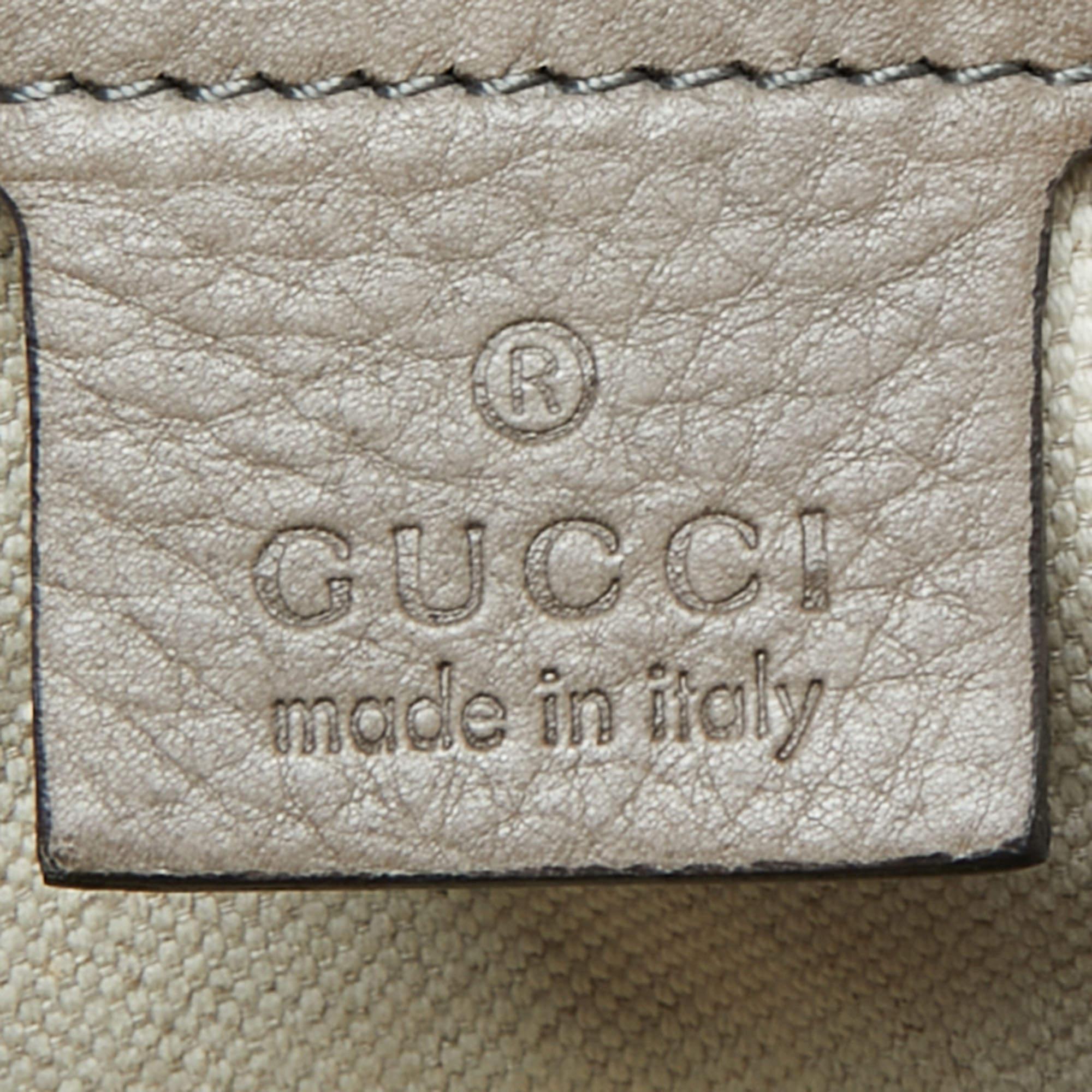Gucci Moss Green Leather Smilla Tote In Fair Condition For Sale In Dubai, Al Qouz 2
