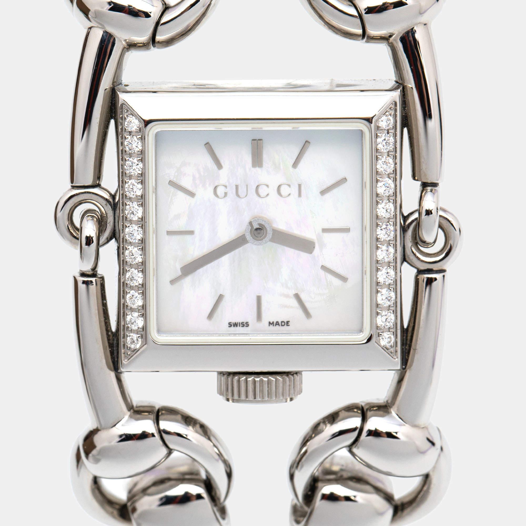gucci horsebit diamond watch