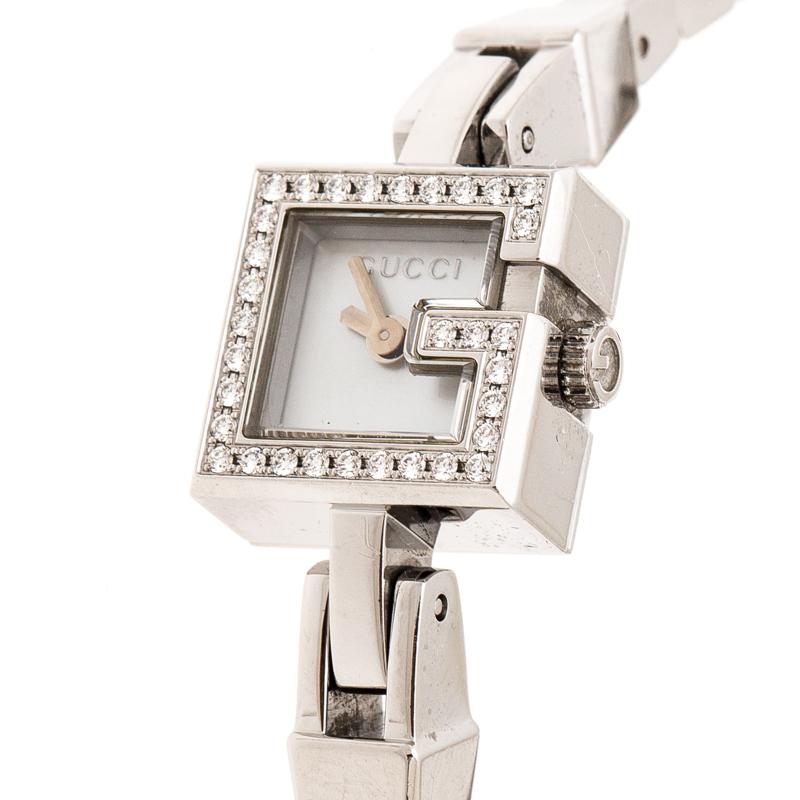 Gucci Mother of Pearl Diamonds G-Mini YA102541 Women's Wristwatch