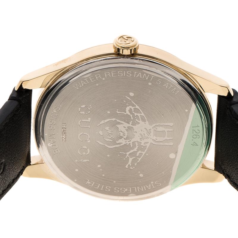 Gucci Mother of Pearl Gold Plated Stainless Steel G-Timelss 126.4 Women's Wristw 1