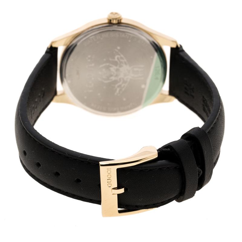 Gucci Mother of Pearl Gold Plated Stainless Steel G-Timelss 126.4 Women's Wristw In New Condition In Dubai, Al Qouz 2