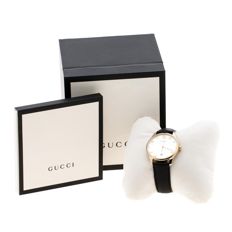 Gucci Mother of Pearl Gold Plated Stainless Steel G-Timelss 126.4 Women's Wristw 1