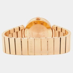 Gucci Mother Of Pearl Rose Gold Tone Stainless Steel Interlocking YA133515 Women