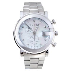 Gucci Mother of Pearl Stainless Steel Diamond G-Chrono Women's Wristwatch 44 mm