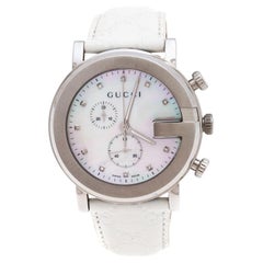 Gucci Nacre en acier inoxydable G-Chrono 101M - Montre-bracelet pour femme 44 mm