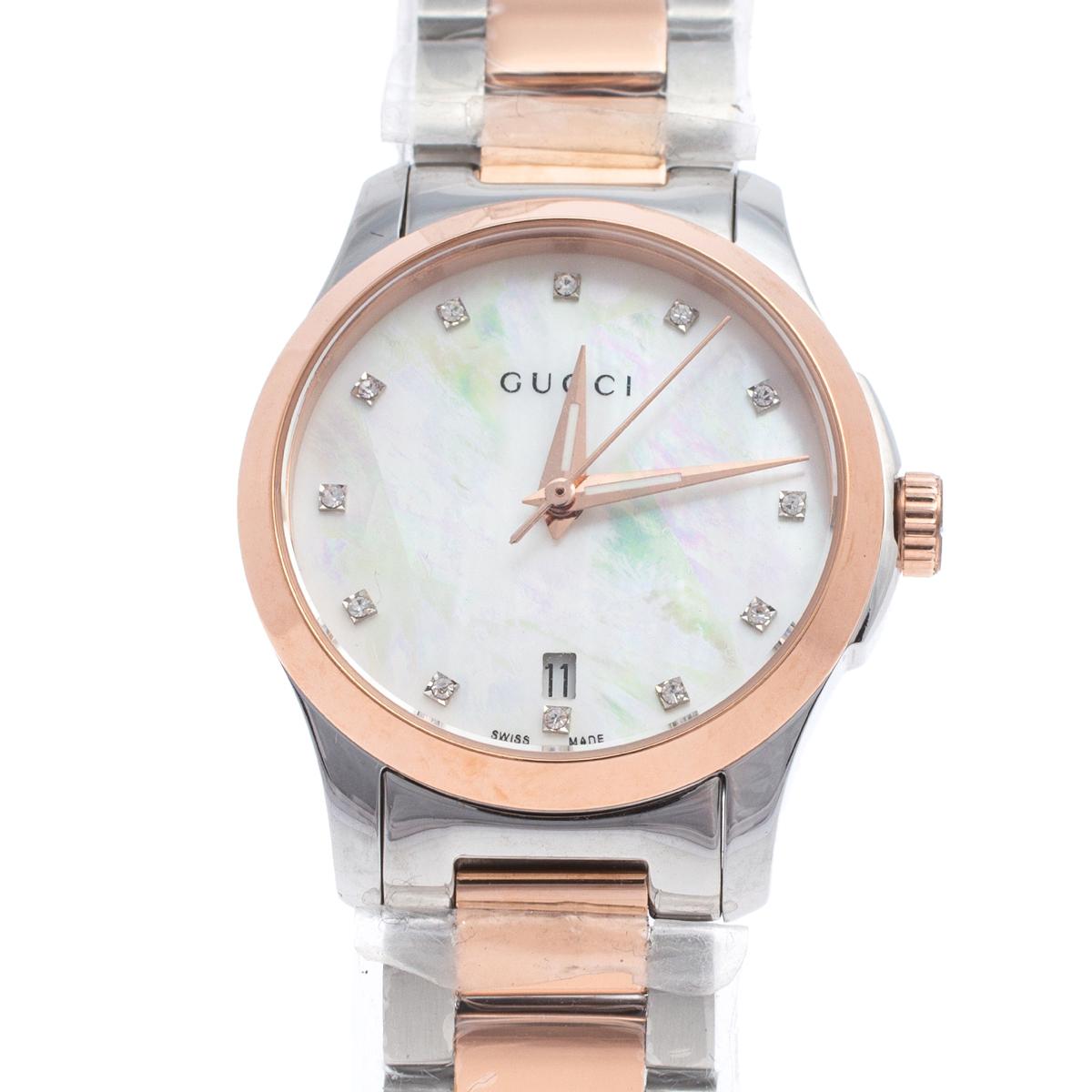 gucci mother of pearl watch