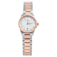 Gucci Mother Of Pearl Two Tone Stainless Steel YA126544 Women's Wristwatch 27 mm