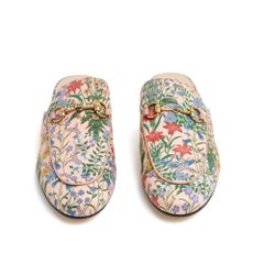 Gucci Mules Princetown EU38.5 Baby Pink Flora Horsebit Flats Sandals UK5.5 US8