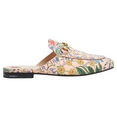 Gucci Pantoletten Princetown EU38,5 Baby Rosa Flora Horsebit Flats Sandalen UK5.5 US8