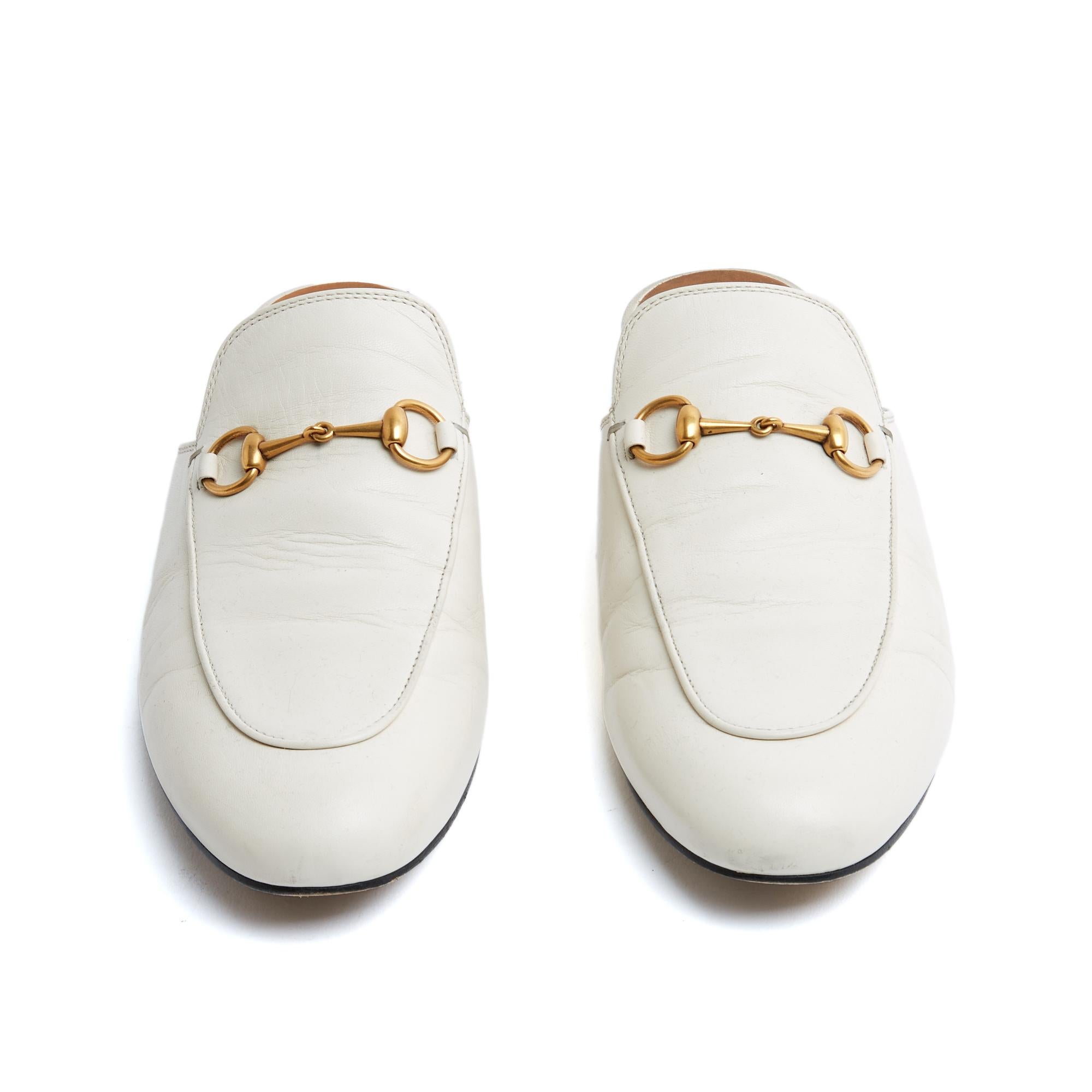 Gucci Mules Princetown EU39.5 Cuero crudo Horsebit Mocasines Slippers UK6 US8.5 Gris en venta