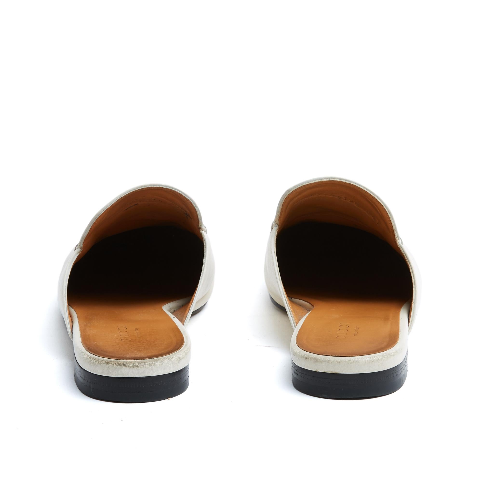 Gucci Mules Princetown EU39.5 Cuero crudo Horsebit Mocasines Slippers UK6 US8.5 en Bueno estado para la venta en PARIS, FR