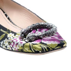 Gucci Multi-Color Dionysus Gold Floral Brocade Loafer Pumps Flats