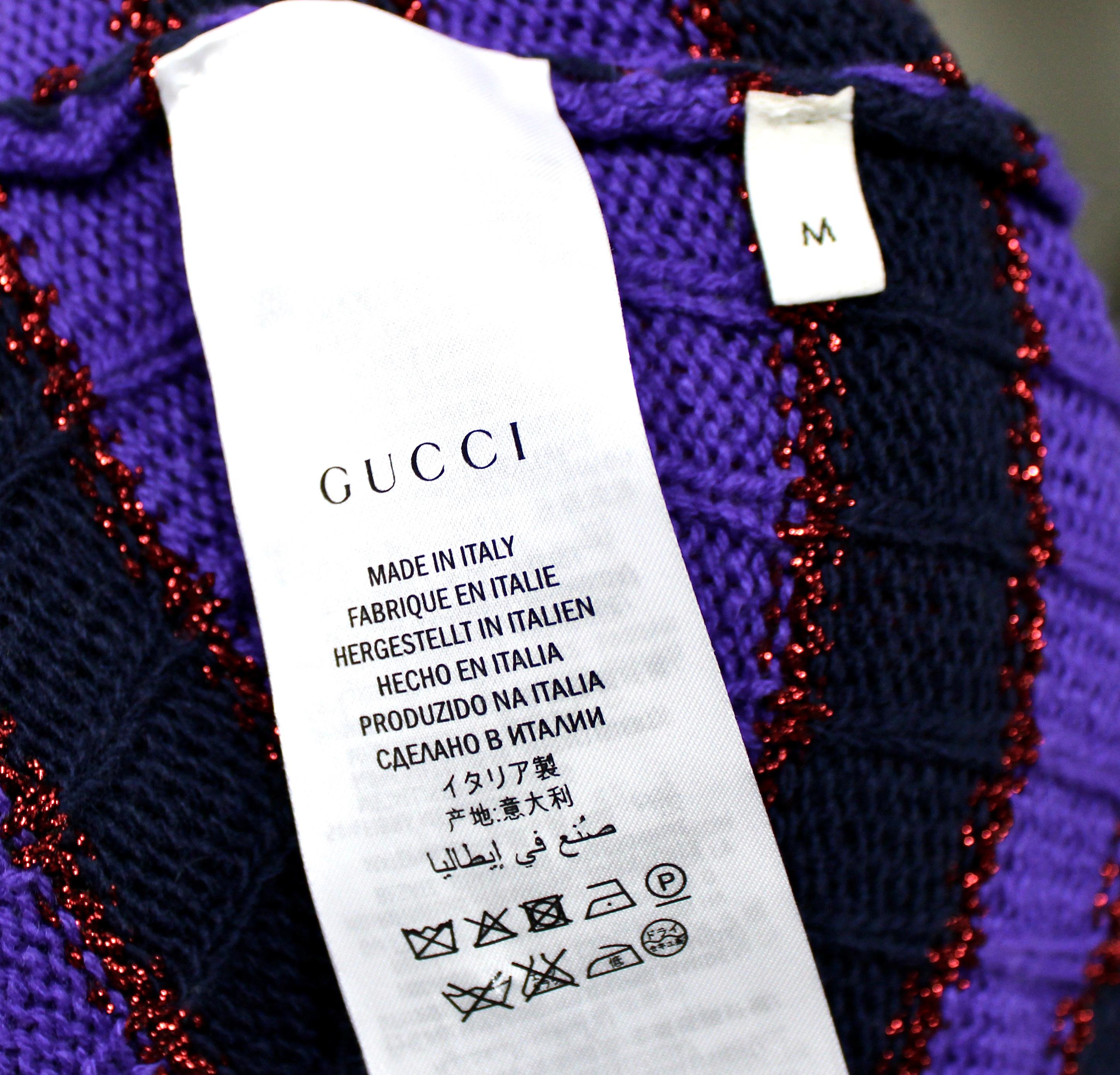 Gucci - Cardigan en maille à rayures multiples avec applications florales en vente 3