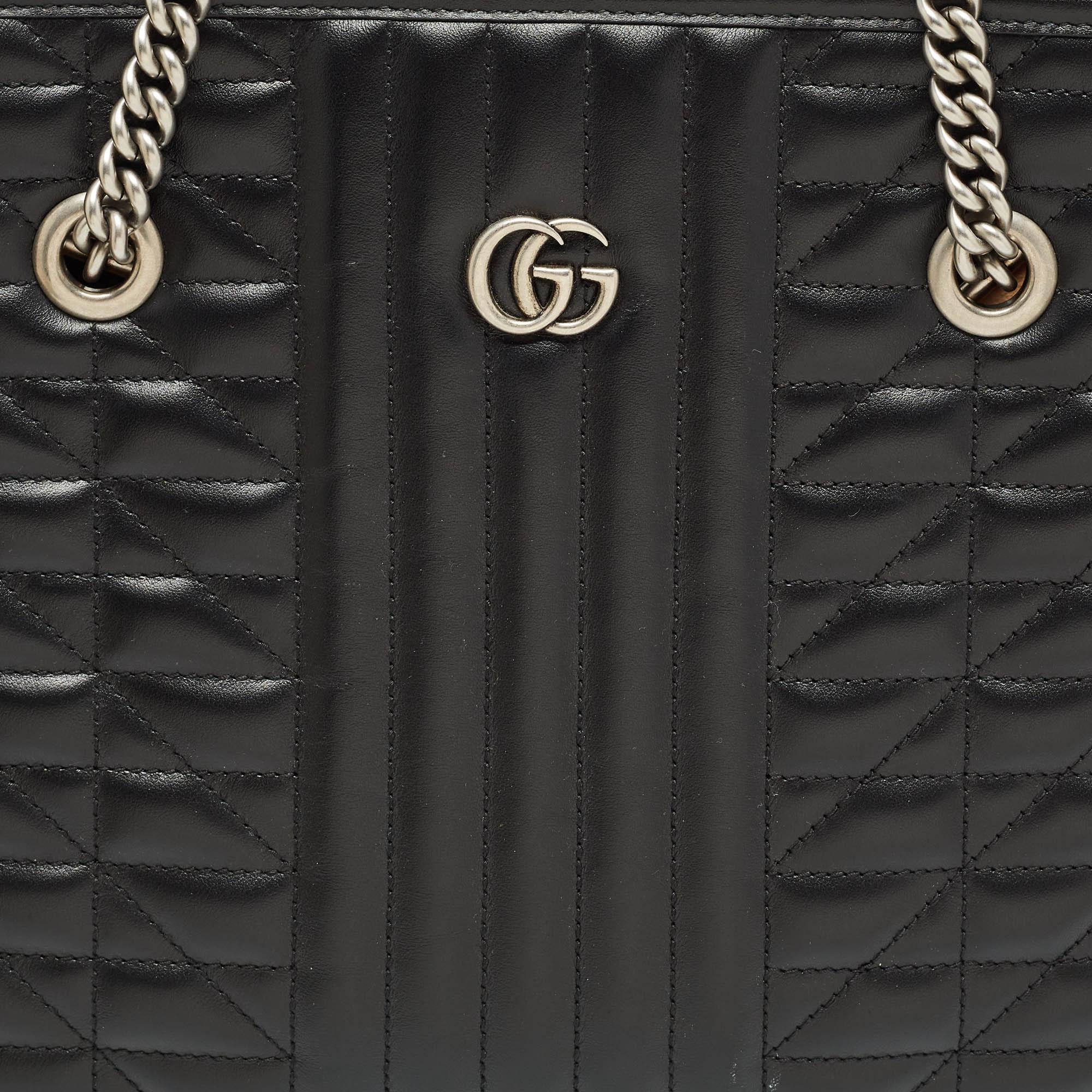 Gucci Multi Matelasse Leather GG Marmont Chain Tote For Sale 1