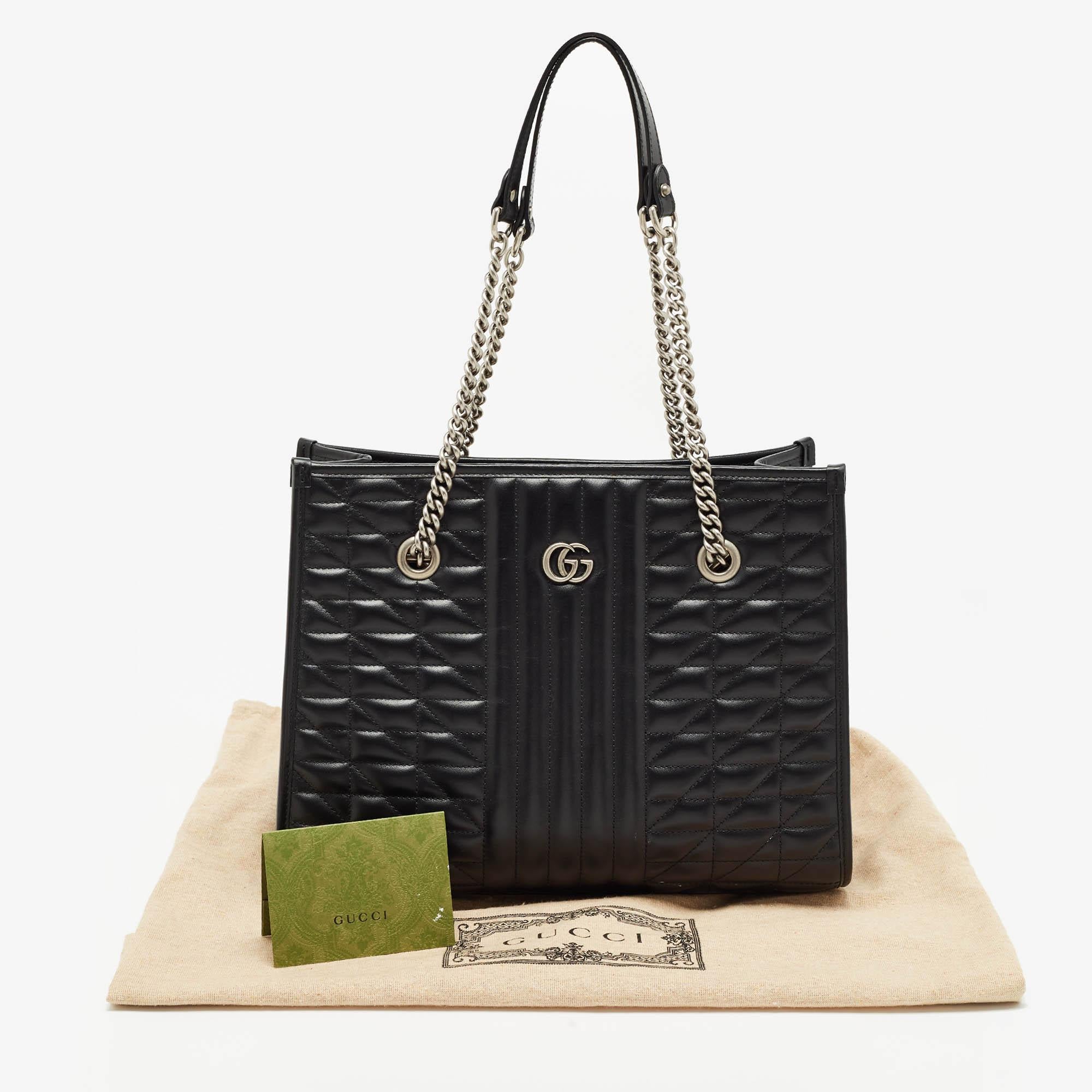 Gucci Multi Matelasse Leather GG Marmont Chain Tote For Sale 2