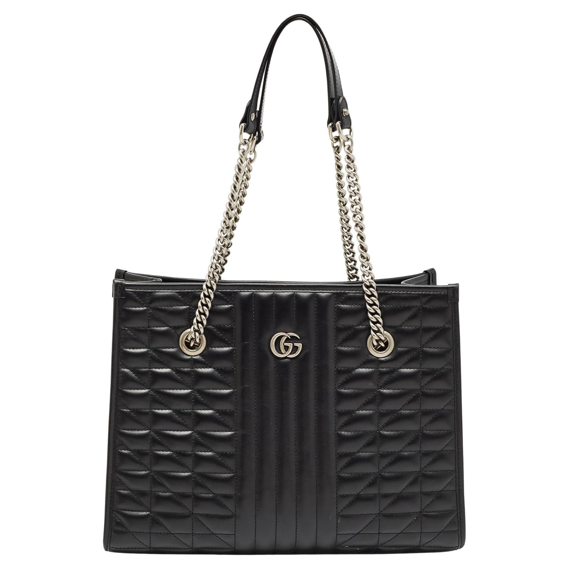 Gucci Multi Matelasse Leather GG Marmont Chain Tote For Sale