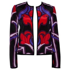Gucci Multicolor Art Nouveau Floral Print Silk Jacket S