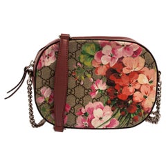 Gucci Multicolor Blooms GG Supreme Mini-Kettentasche aus Canvas und Leder