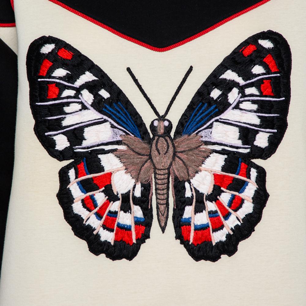 Gucci Multicolor Bonded Baumwolle Schmetterling bestickt Pullover L im Zustand „Neu“ in Dubai, Al Qouz 2