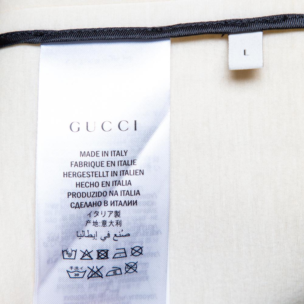 Gucci Multicolor Bonded Baumwolle Schmetterling bestickt Pullover L Damen