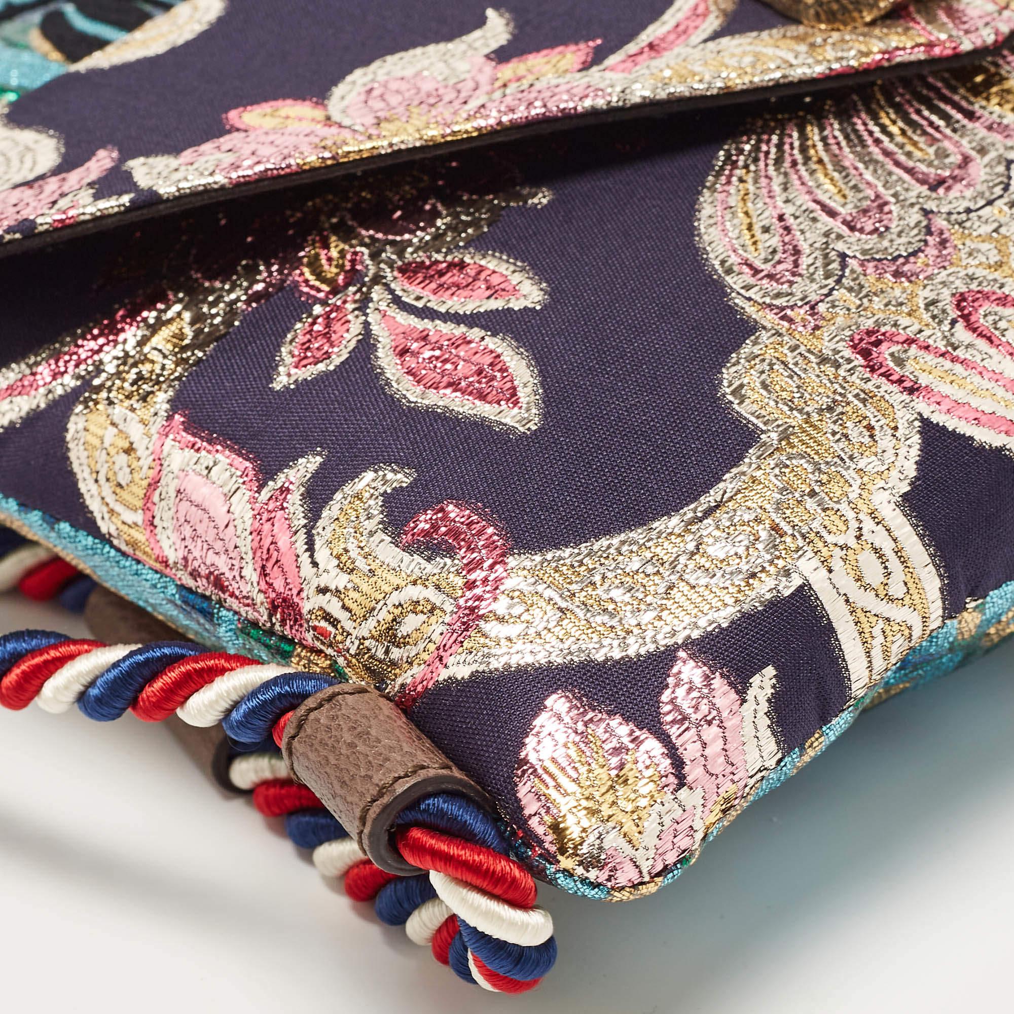 Gucci Multicolor Brocade Fabric Modern Future Drawstring Backpack 1