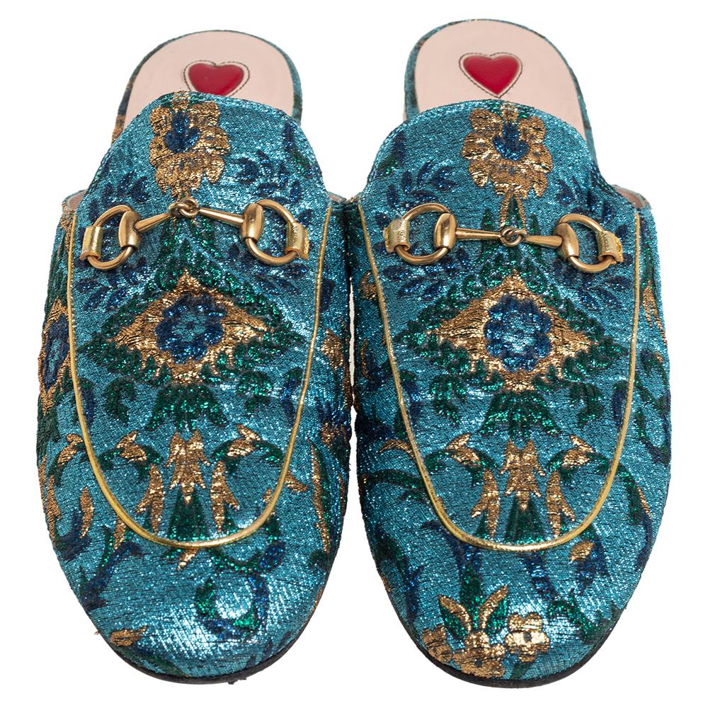gucci brocade mules