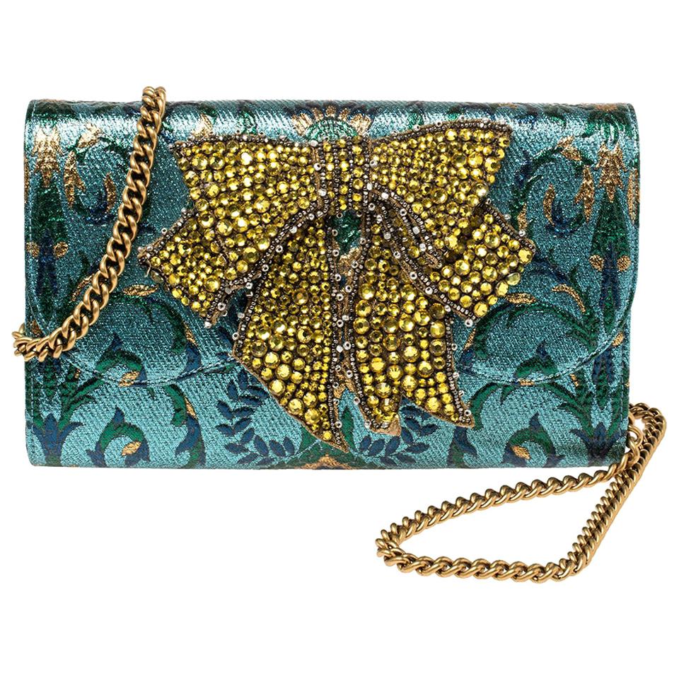 Gucci Multicolor Brocade Fabric Small Sylvie Shoulder Bag