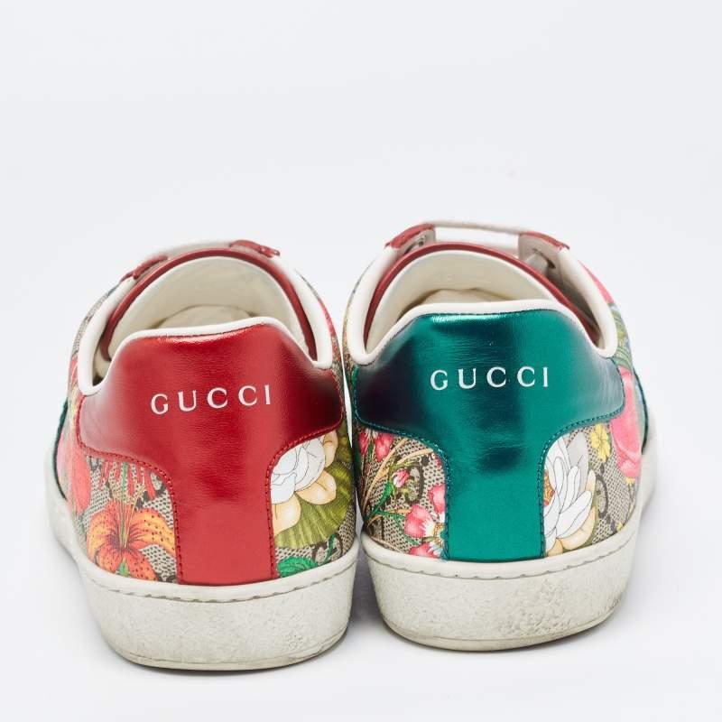 Gucci Multicolor Canvas and Leather GG Canvas Floral Ace Sneakers Size 40 1