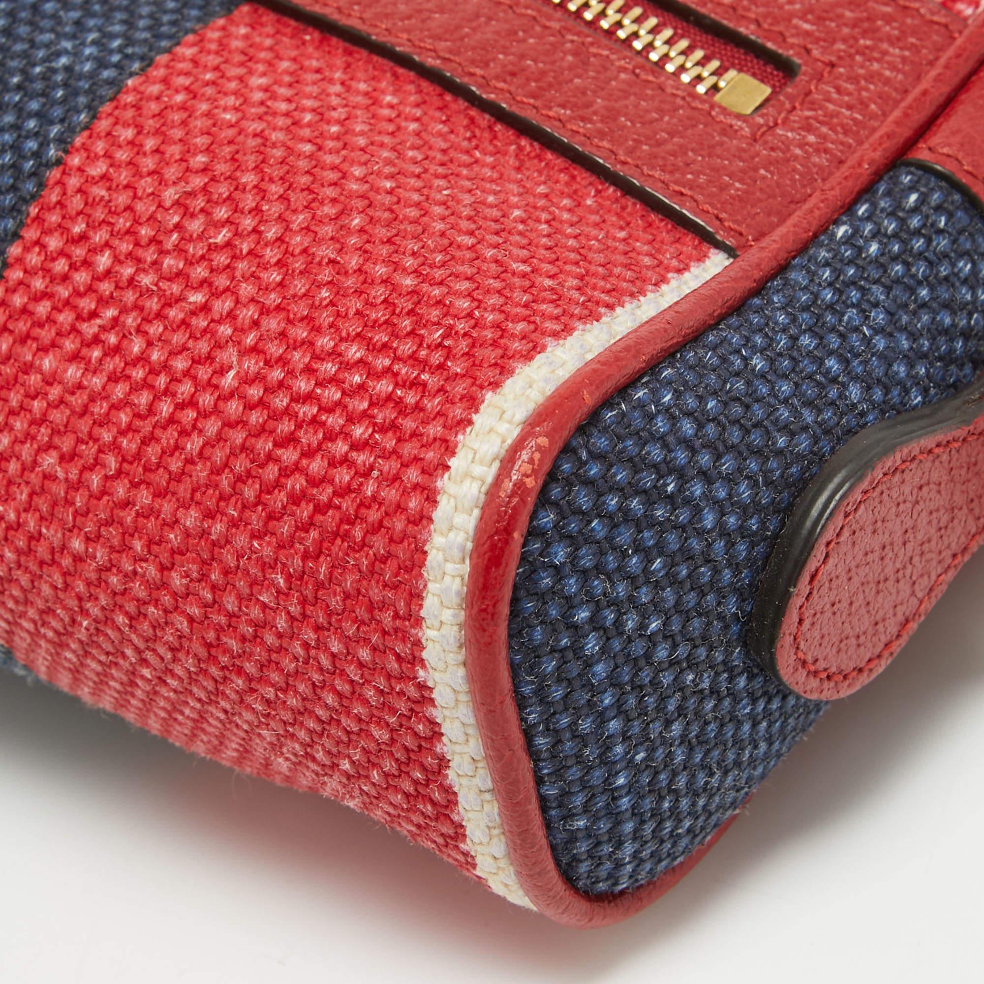 Mehrfarbige Mini Ophidia-Umhängetasche aus Segeltuch und Leder von Gucci im Angebot 6