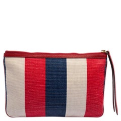 Gucci Multicolor Canvas and Leather Sylvie Stripe Clutch