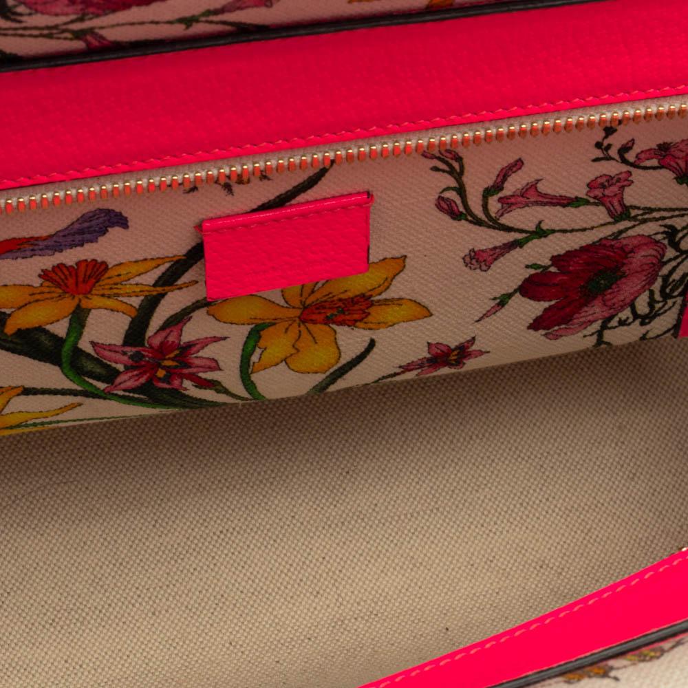 Gucci Multicolor Canvas And Leather Trimmed Flora Tote 2