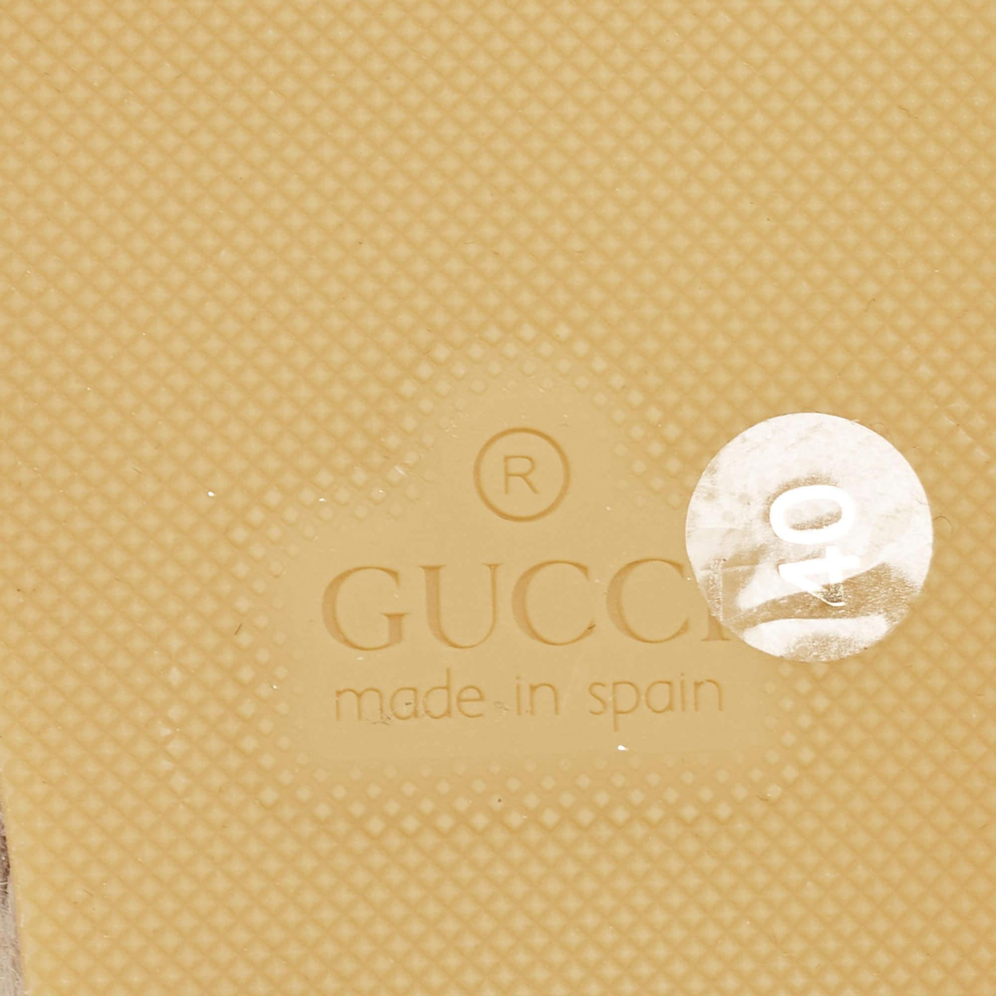 Gucci Multicolor Canvas Lilibeth Sylvie Web Wedge Sandals Size 40 For Sale 4