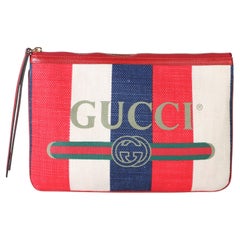 Gucci Multicolor Canvas Logo Pouch