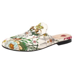 Gucci Multicolor Canvas Princetown Flora Print Horsebit Mules Size 36