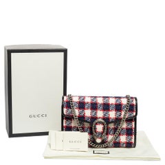 Gucci Multicolor Check Tweed and Leather Mini Dionysus Shoulder Bag
