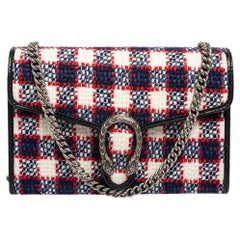 Used Gucci Multicolor Check Tweed and Leather Mini Dionysus Shoulder Bag