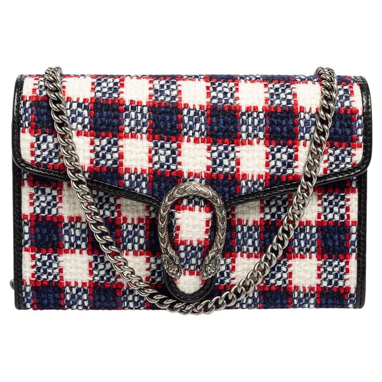 Gucci Multicolor Check Tweed and Leather Mini Dionysus Shoulder Bag at ...